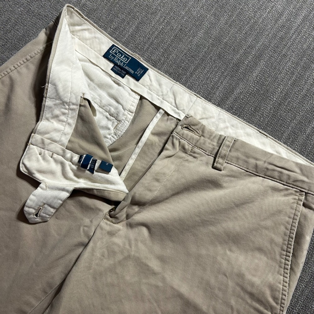 Polo Ralph Lauren Preston Pant Mens 34/32 Khaki Tan Cotton Straight Leg Chinos